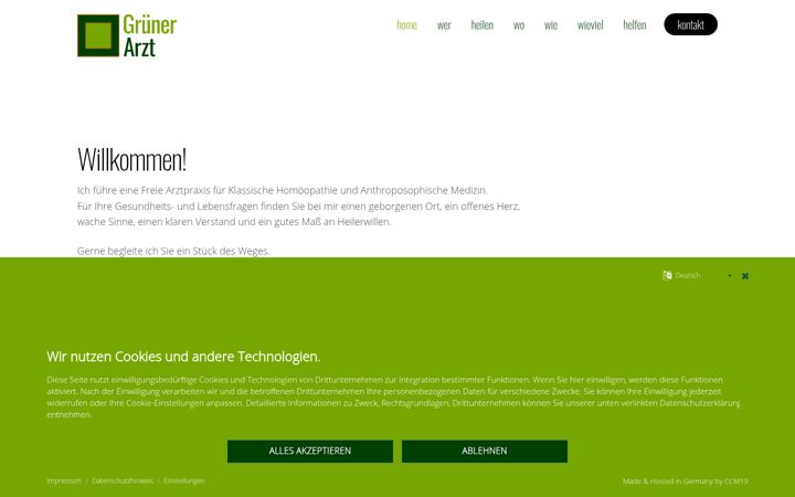 Screenshot of gruenerarzt.de