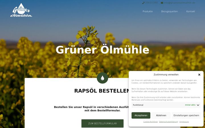 Screenshot of grueneroelmuehle.de