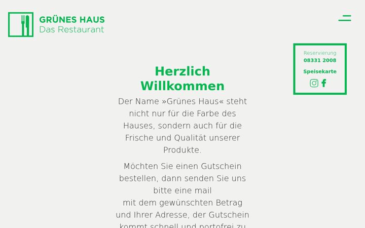 Screenshot of grueneshaus.com