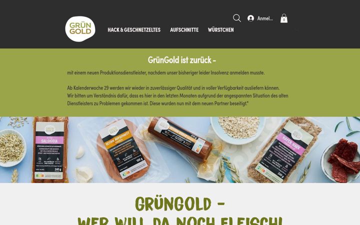 Screenshot of gruengold-shop.org