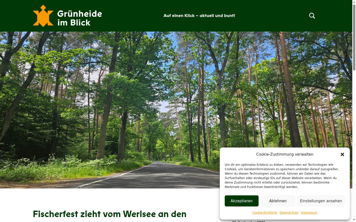 Screenshot of the consent banner shown before any interaction