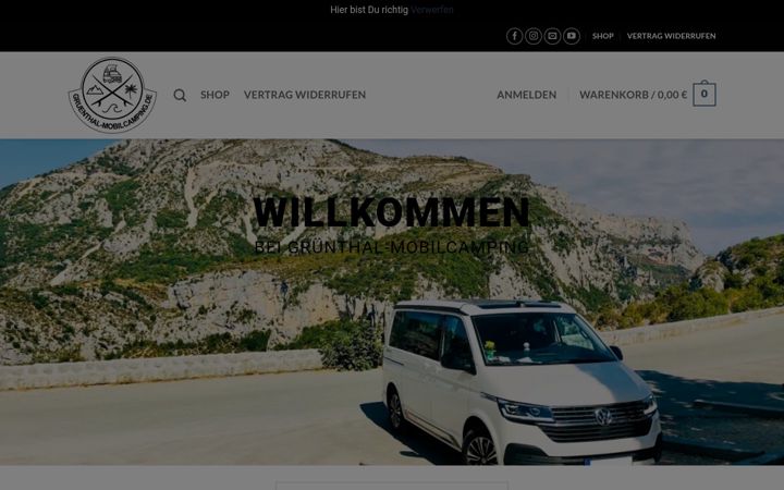 Screenshot of gruenthal-mobilcamping.de