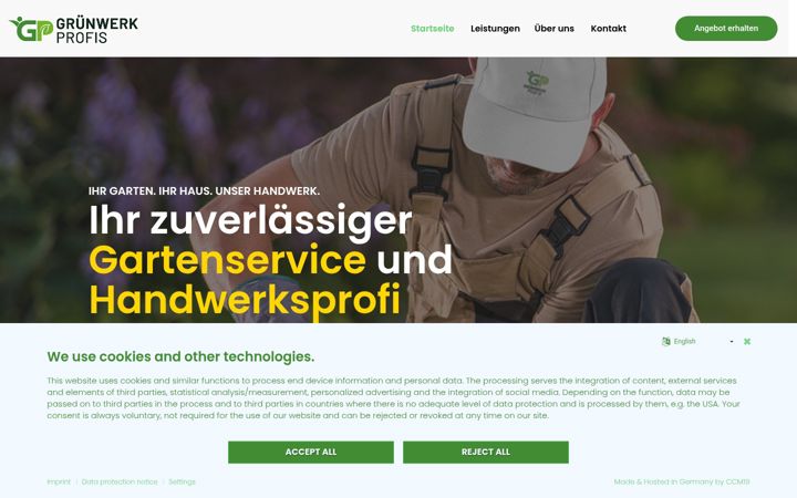 Screenshot of gruenwerk-profis.de