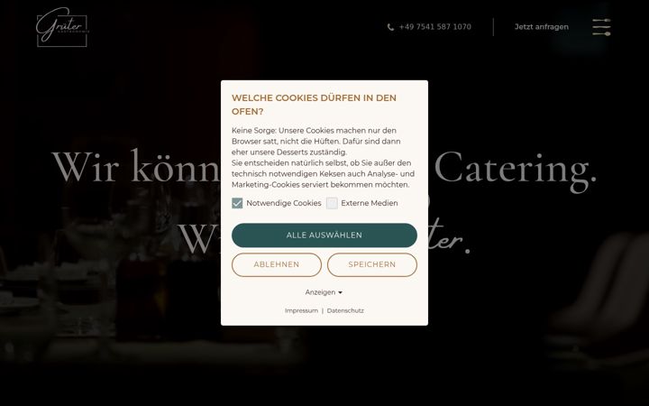Screenshot of grueter-gastronomie.de