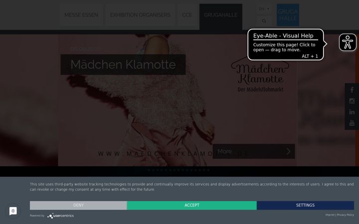 Screenshot of grugahalle.de