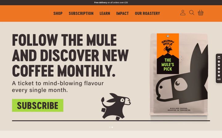Captură de ecran a grumpymule.co.uk