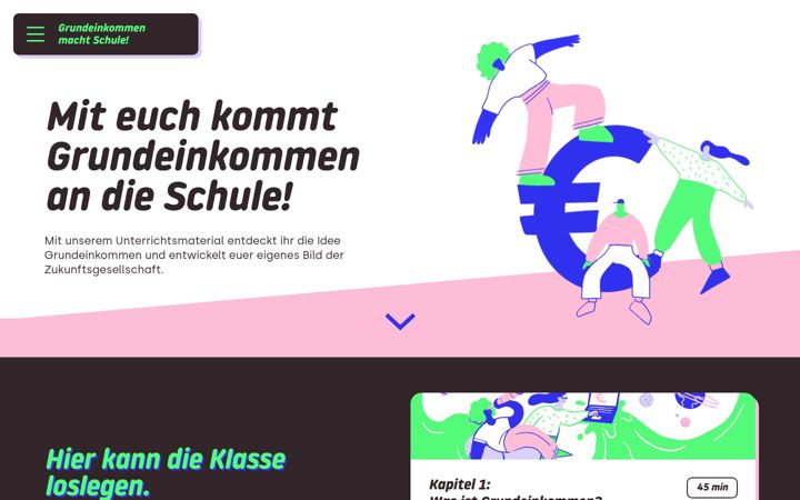 Screenshot of grundeinkommen.schule