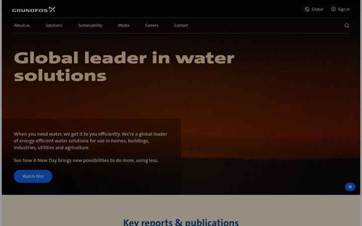 Screenshot of grundfos.com