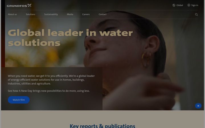 Screenshot of grundfos.net