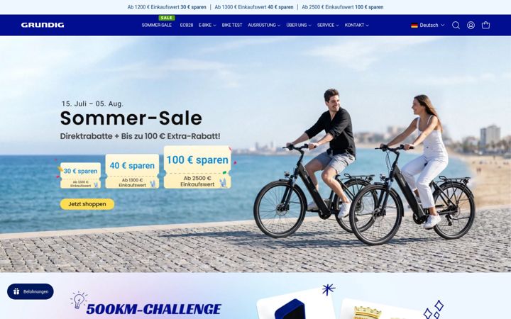 Zrzut ekranu grundig-bike.com