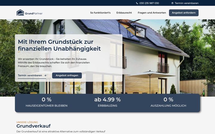 Skjermbilde av grundpartner.de