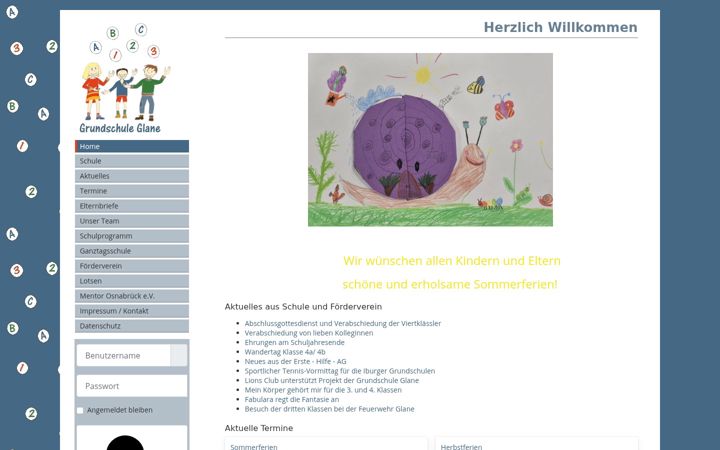 Screenshot of grundschule-glane.de