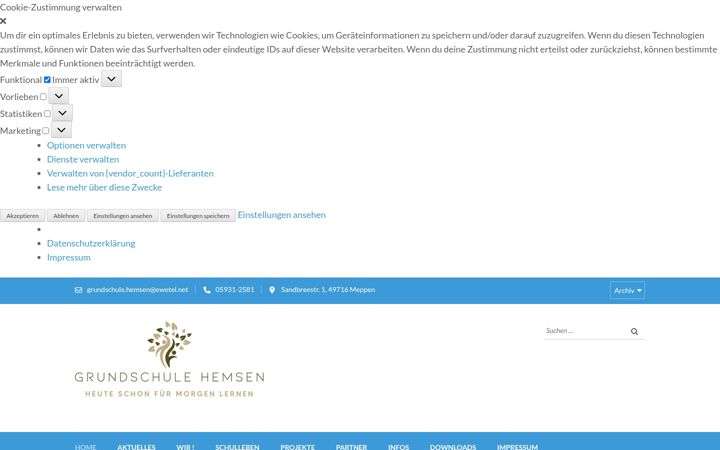 Screenshot of grundschule-hemsen.de
