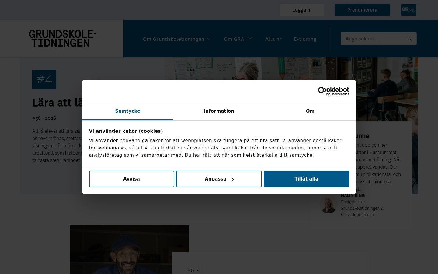 Screenshot del banner di consenso mostrato prima di qualsiasi interazione