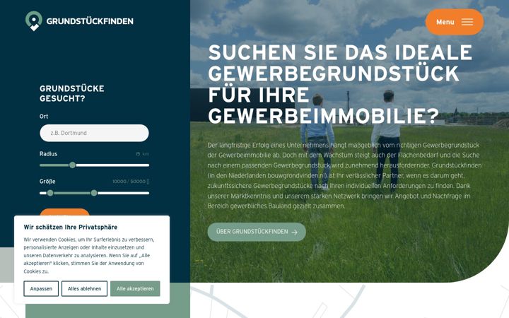 Screenshot of grundstueckfinden.de