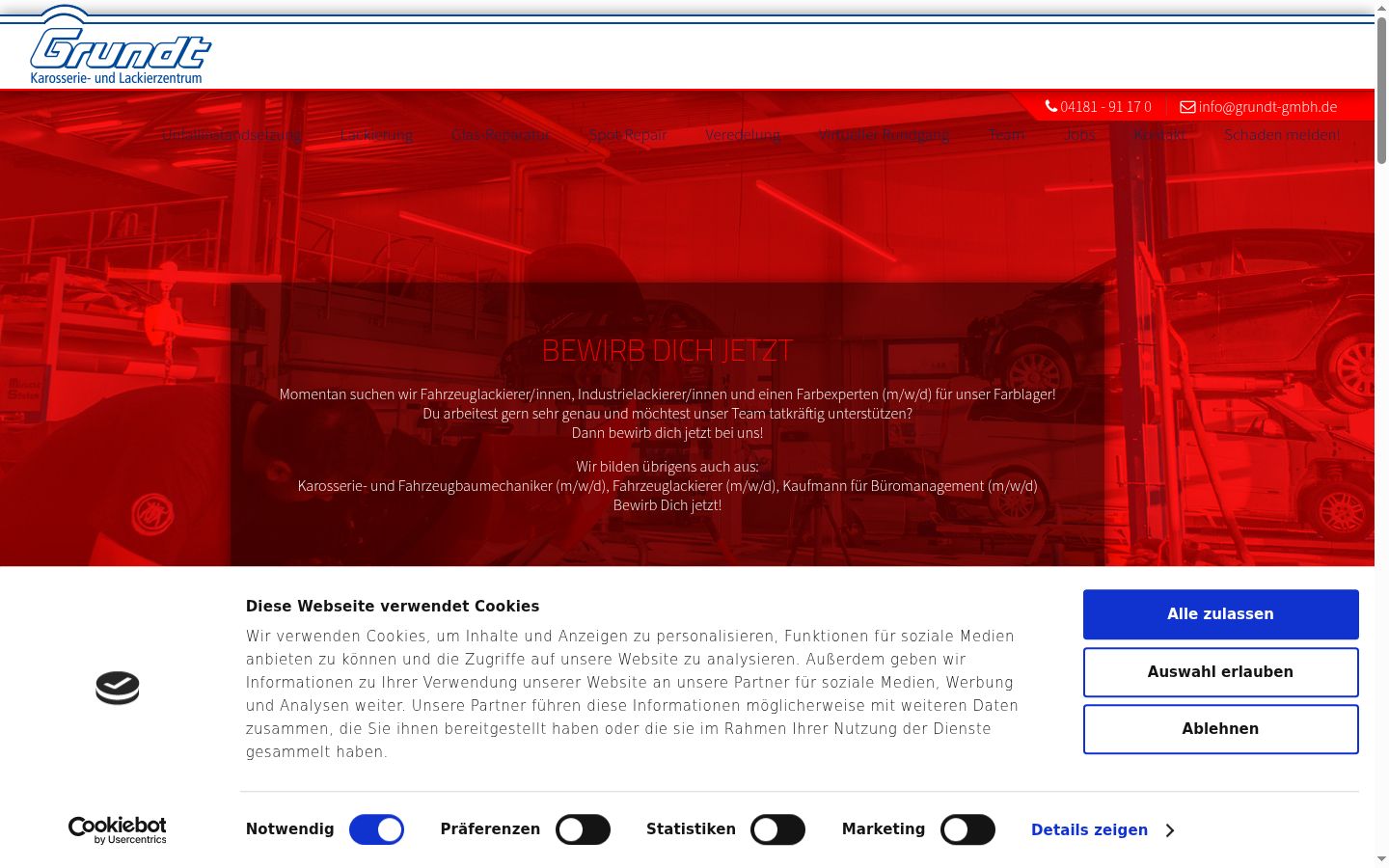 Screenshot des Einwilligungsbanners vor jeglicher Interaktion