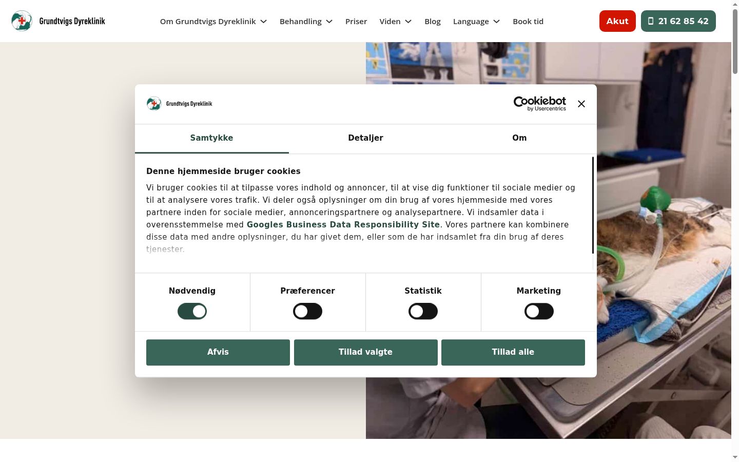 Screenshot of the consent banner shown before any interaction