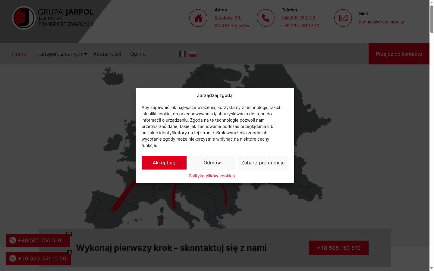 Képernyőkép a bármilyen interakció előtt megjelenő hozzájárulási bannerről