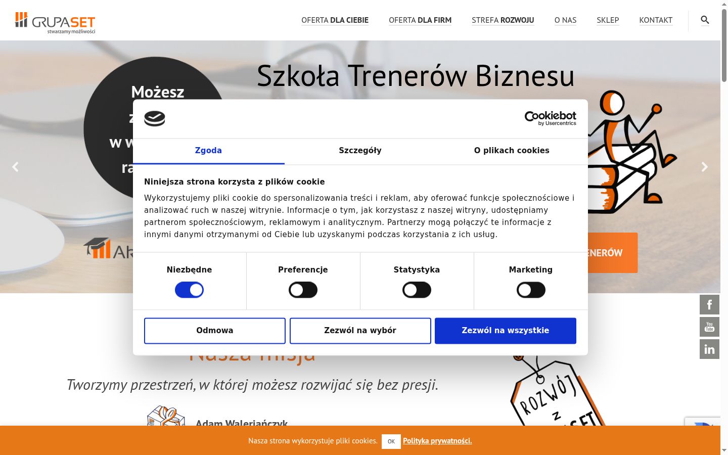 Sutikimo reklamjuostės, rodytos prieš bet kokią sąveiką, ekrano kopija