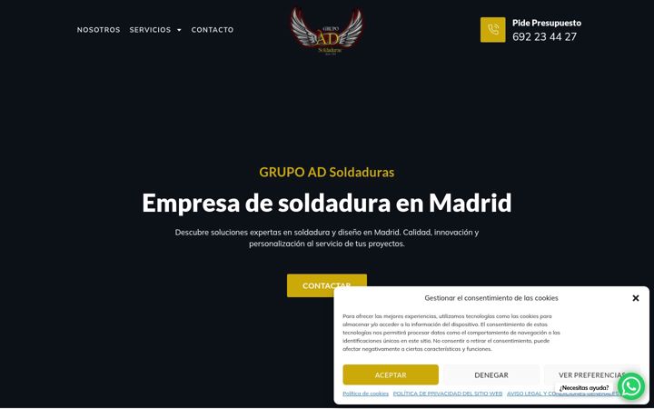 Screenshot of grupoadsoldaduras.com