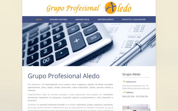 Screenshot of grupoaledo.com