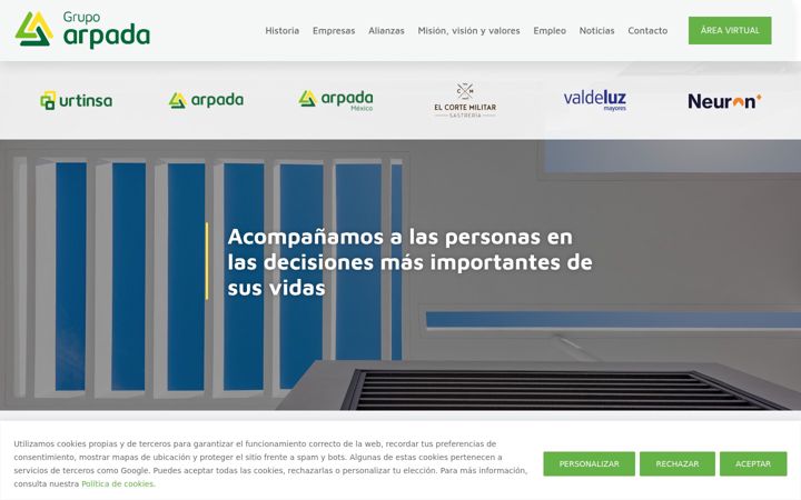 Screenshot of grupoarpada.com