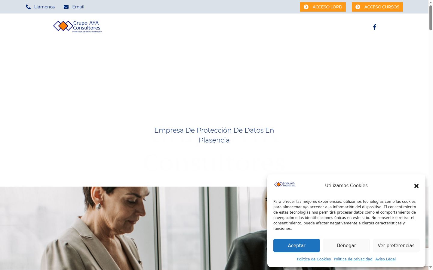 Screenshot of the consent banner shown before any interaction