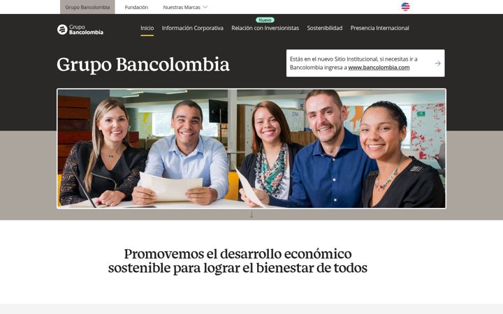 Screenshot of grupobancolombia.com