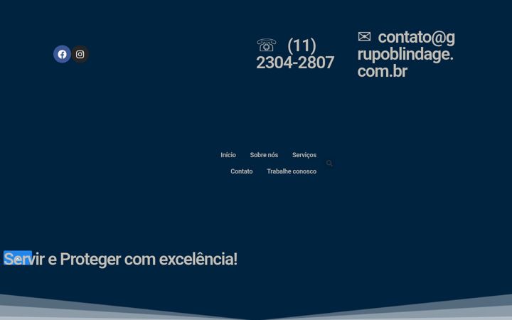 Screenshot of grupoblindage.com.br
