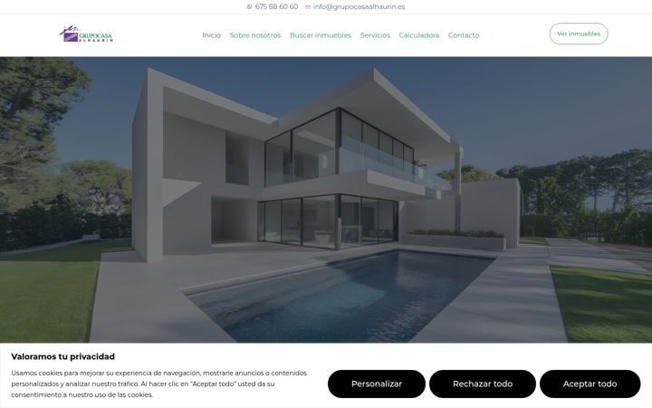 Screenshot of grupocasaalhaurin.es