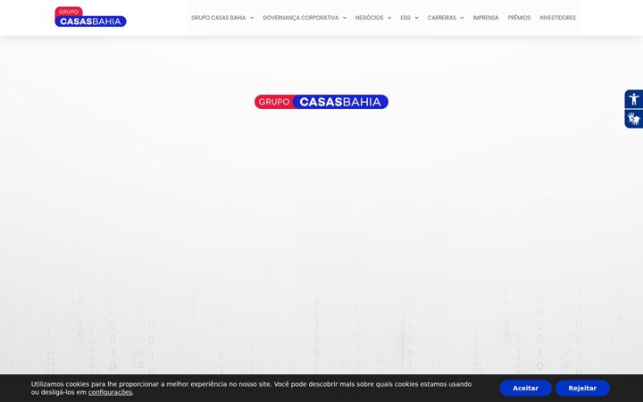 Screenshot of grupocasasbahia.com.br