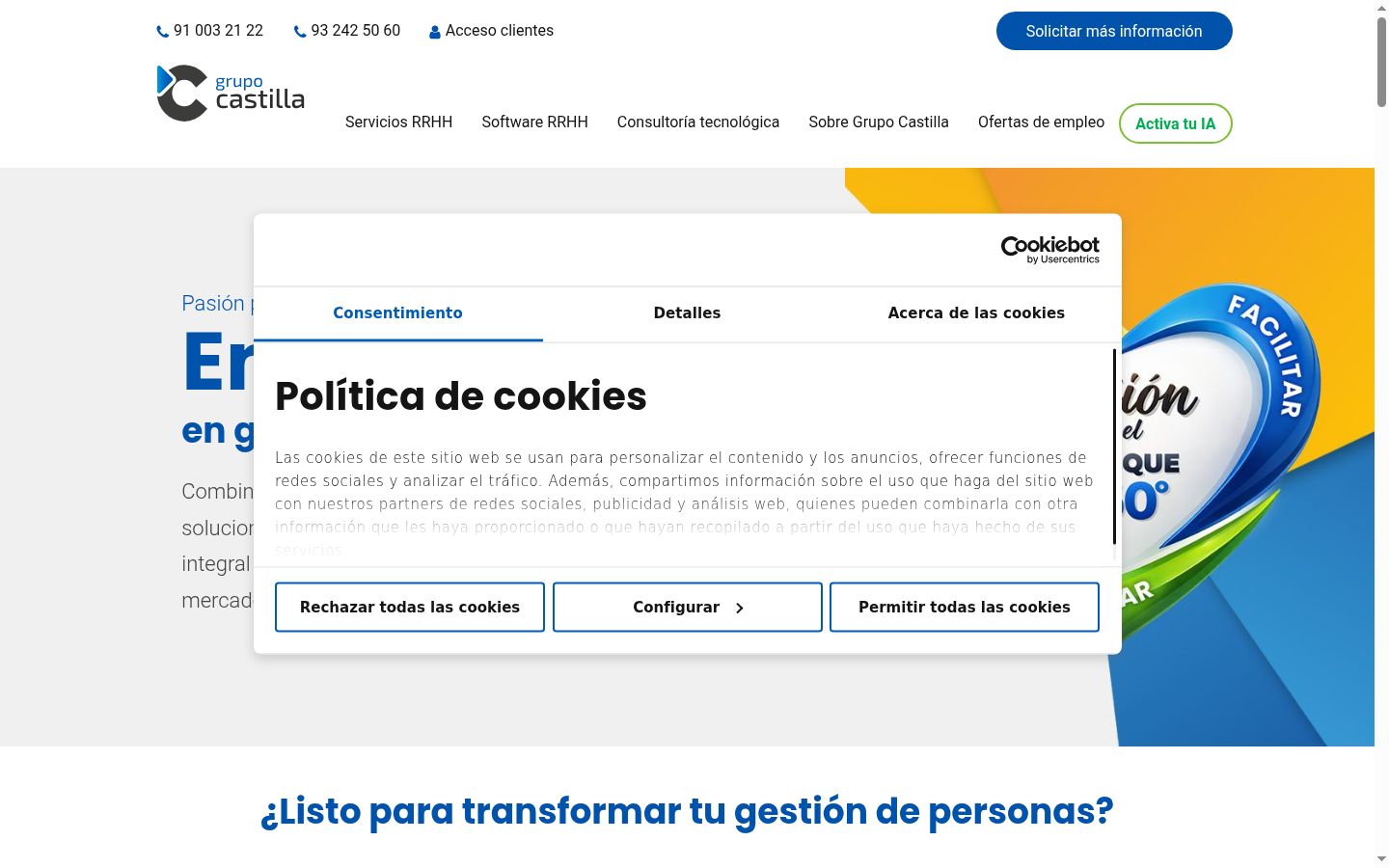 Captură de ecran a bannerului de consimțământ afișat înainte de orice interacțiune