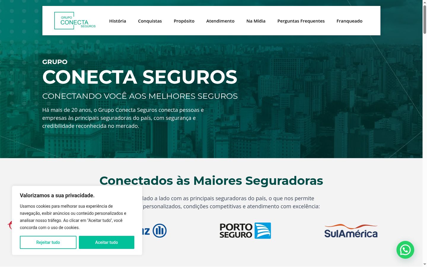 Screenshot del banner di consenso mostrato prima di qualsiasi interazione