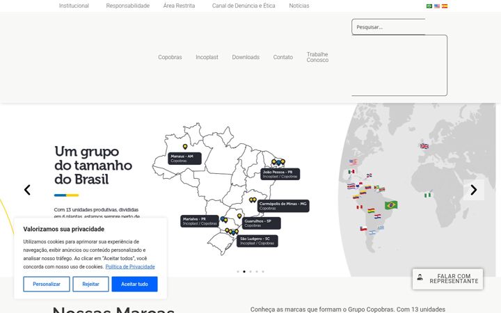 Screenshot of grupocopobras.com.br
