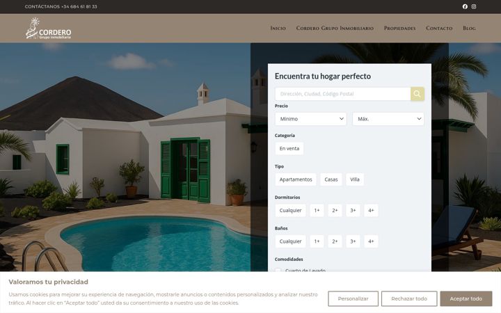 Screenshot of grupocorderolanzarote.es