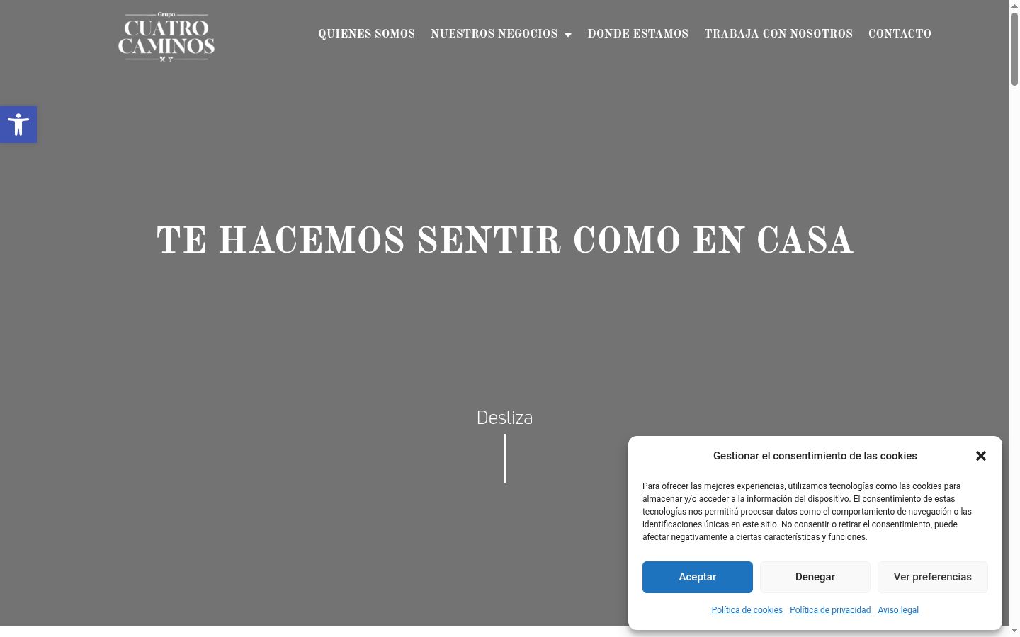 Screenshot del banner di consenso mostrato prima di qualsiasi interazione