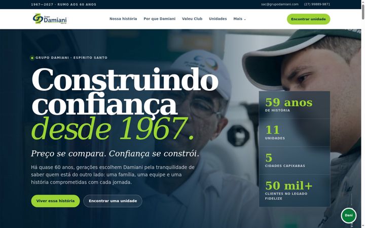 Screenshot of grupodamiani.com.br