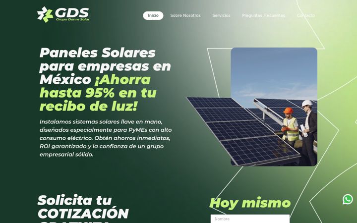 Screenshot of grupodonmsolar.com