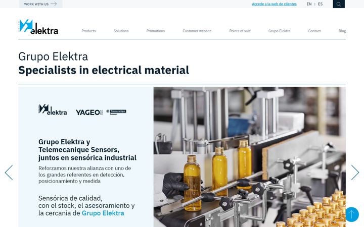 Screenshot van grupoelektra.es