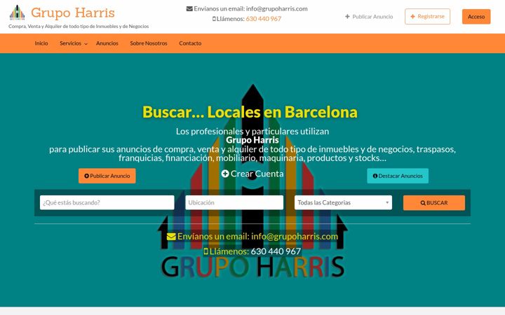 Screenshot of grupoharris.com
