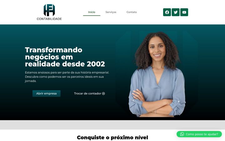 Screenshot of grupohfcontabilidade.com.br