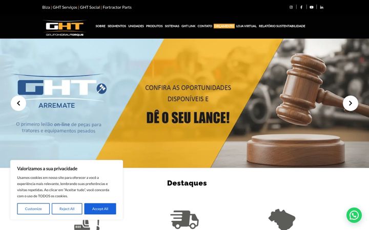 Screenshot of grupohidrautorque.com.br