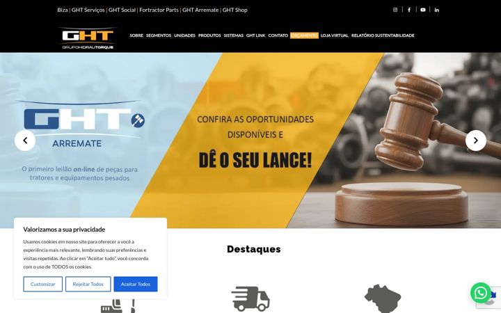 Screenshot of grupoht.com.br