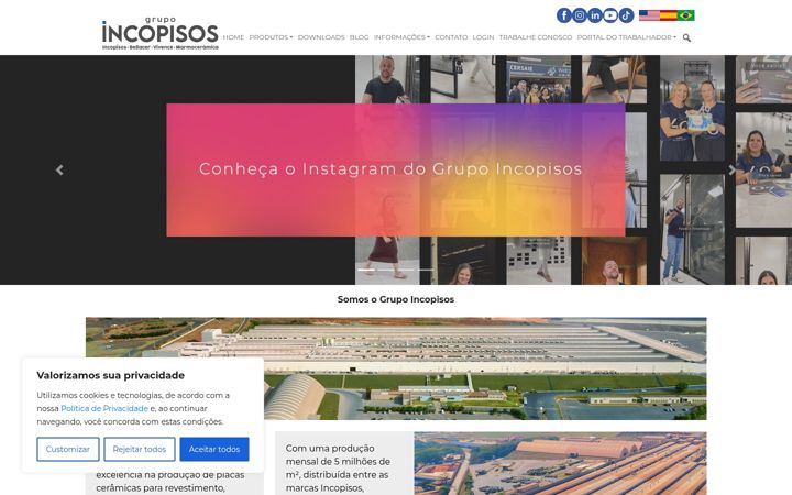 Screenshot of grupoincopisos.com.br