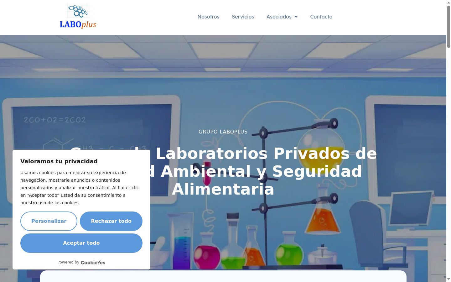 Screenshot del banner di consenso mostrato prima di qualsiasi interazione