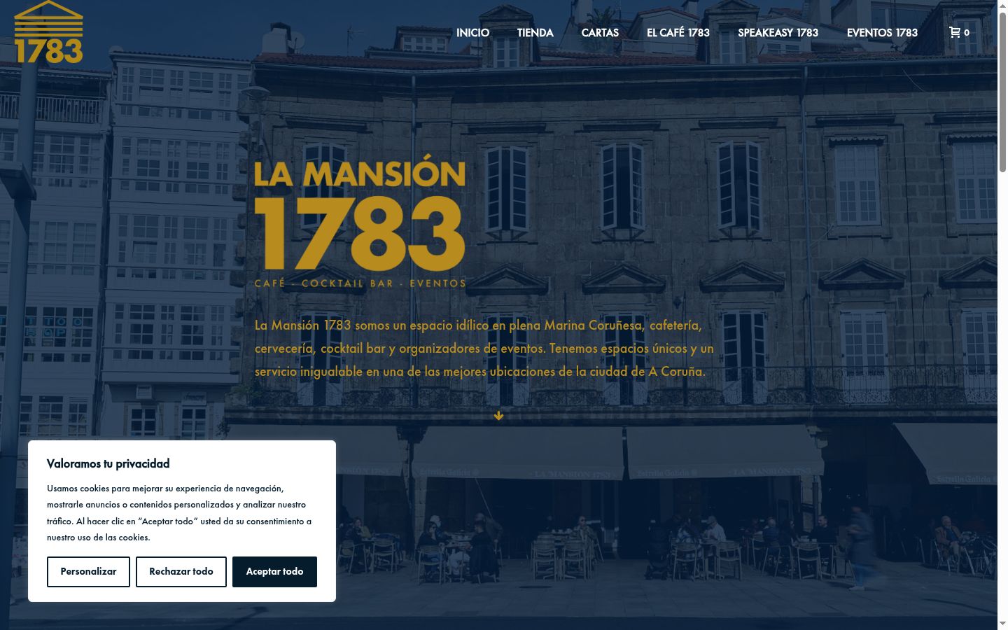 Screenshot del banner di consenso mostrato prima di qualsiasi interazione
