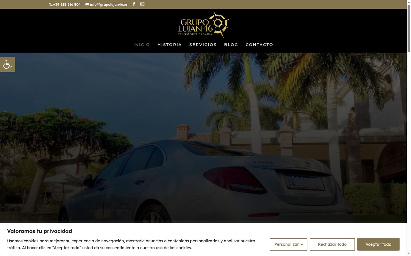 Screenshot del banner di consenso mostrato prima di qualsiasi interazione