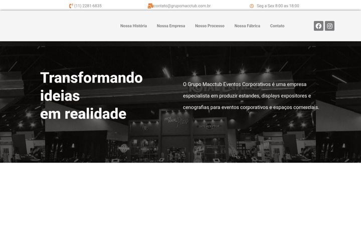 Screenshot of grupomacctubeventos.com.br
