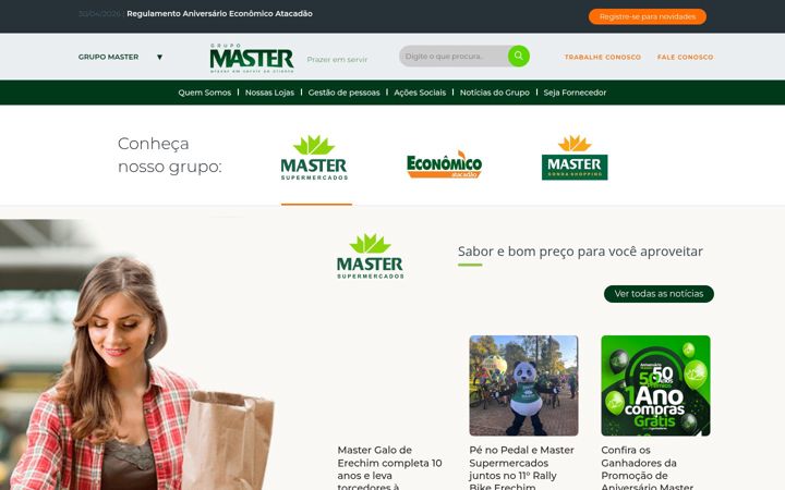 Screenshot of grupomastersonda.com.br