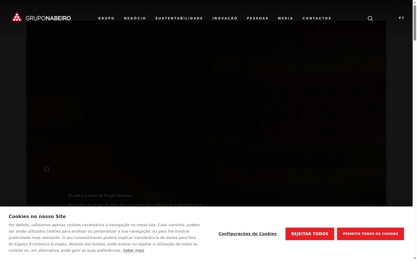 Captura de pantalla del banner de consentimiento mostrado antes de cualquier interacción